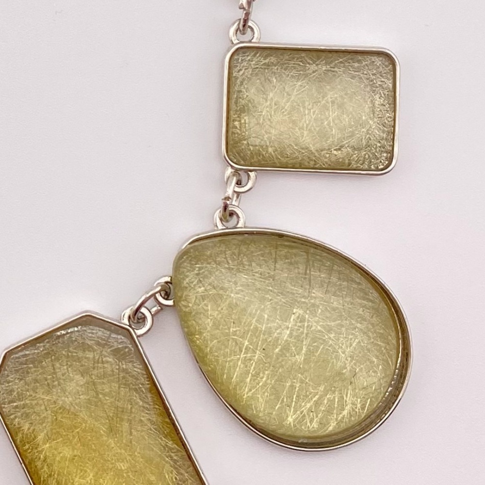 New York & Co Geometric Teardrop Rectangle Necklace - Picture 6 of 10